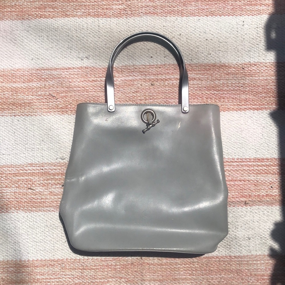 Kesslord Paris Grey Leather Sparkle Strap Handbag